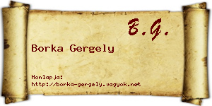Borka Gergely névjegykártya